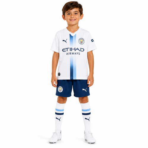 Kit Infantil Alternativo Branco Manchester City - 26/27