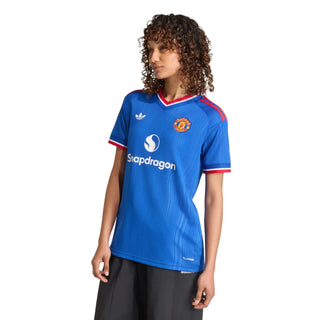 Camisola Alternativa Feminina Azul Manchester United - 26/27